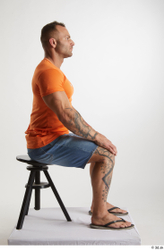 Man White Muscular Male Studio Poses